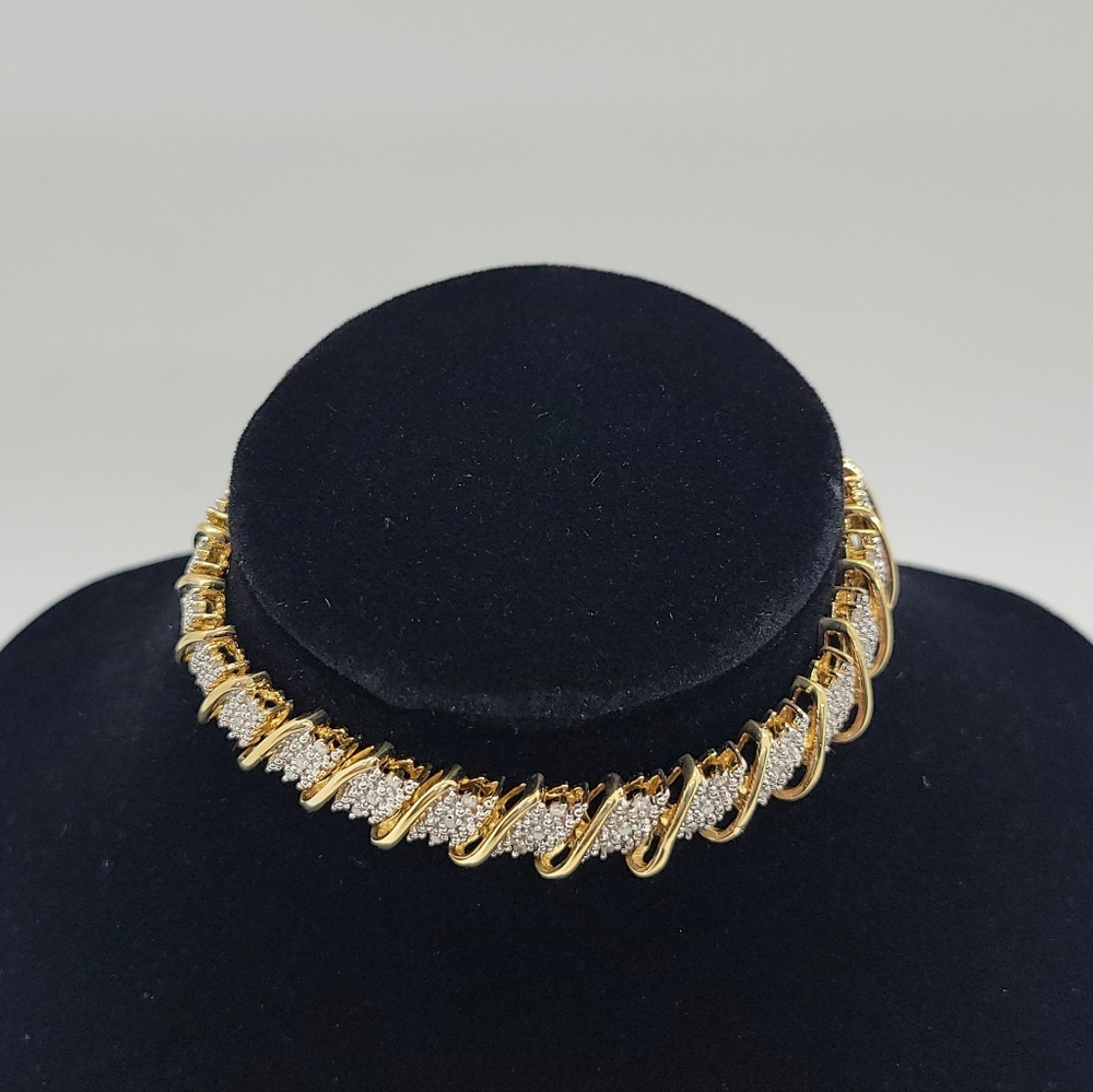 COPY - Elegant Gold Plated Sterling Diamond Women's Bracelet